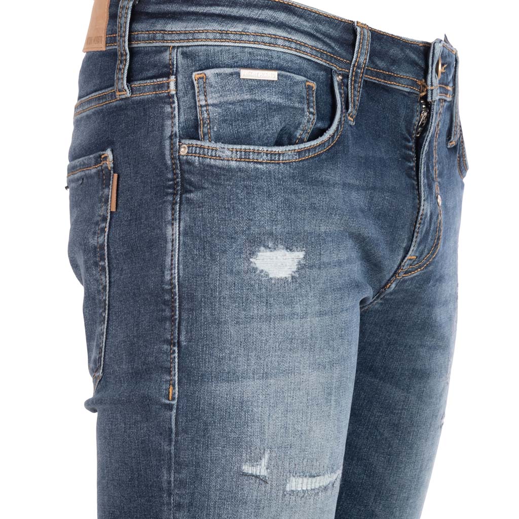 JEANS ANTONY MORATO TAPERED FIT MOD. "OZZY" EFFETTO USED - COL. BLU DENIM