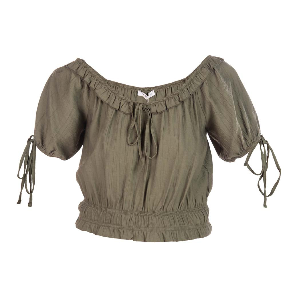 BLUSA DONNA CROPPED ARTIGLI CON COULISSE - Colori disponibili: 2