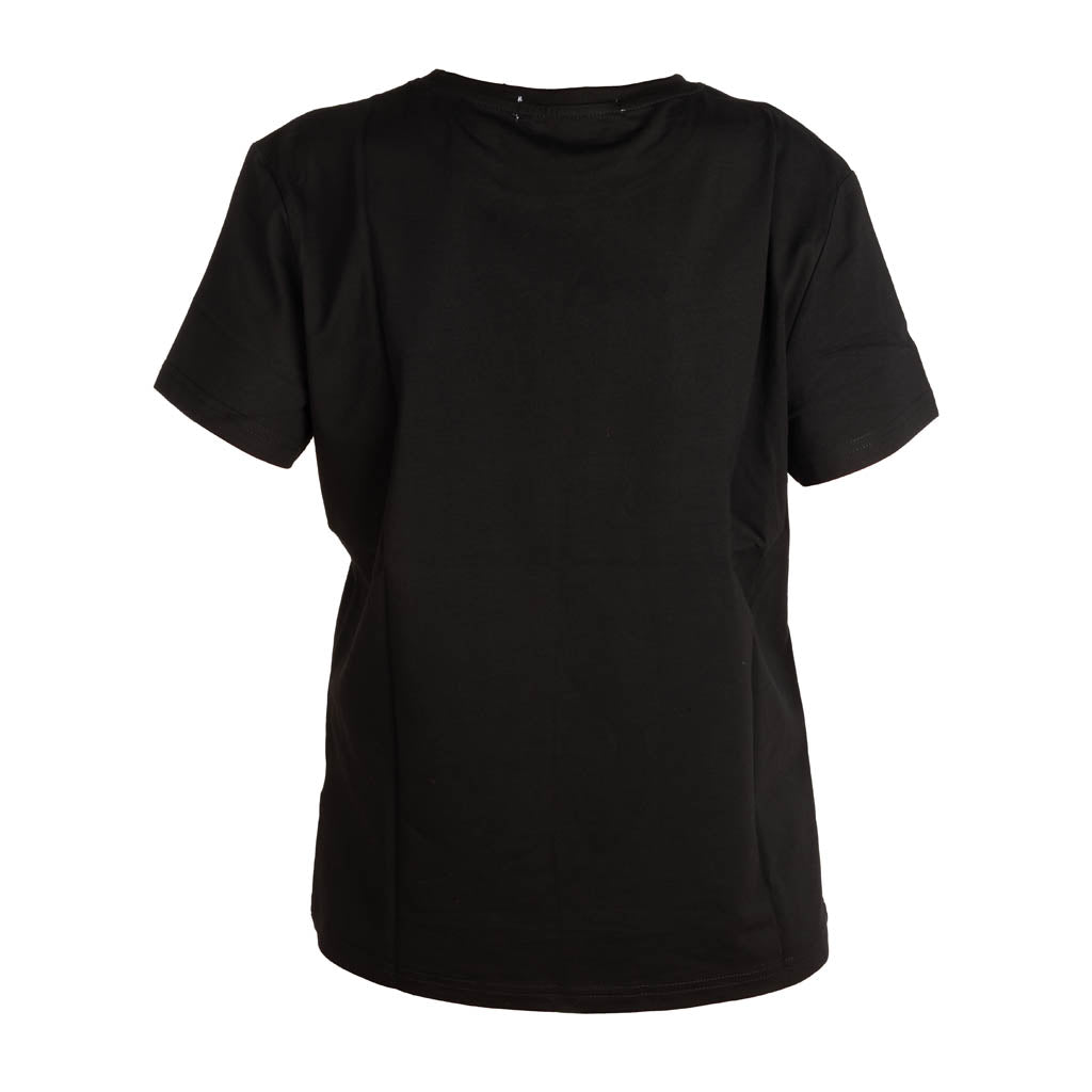 T-SHIRT DONNA ARTIGLI CON STAMPA  E BORCHIE ROCKSTAR FRONTALE - COL. NERO
