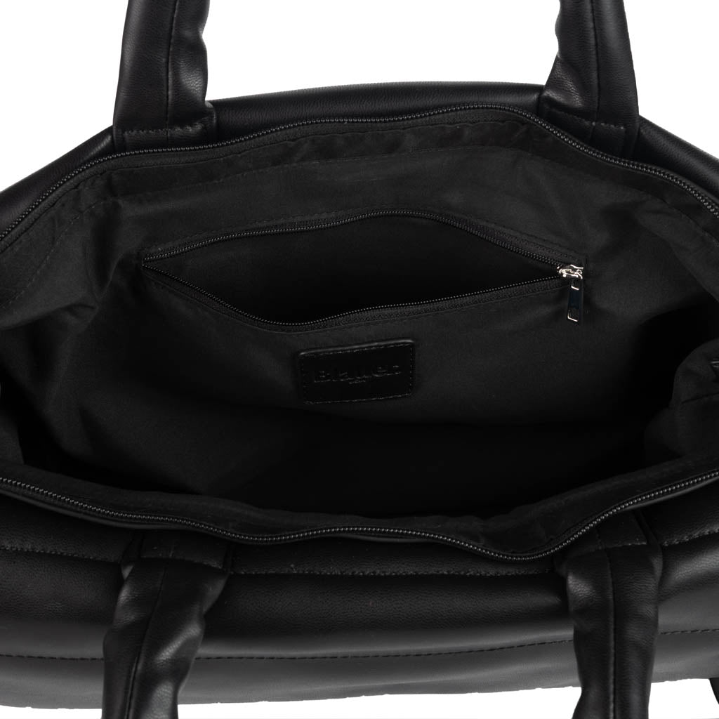 BORSA GRANDE DONNA BLAUER IN ECOPELLE CON MANICI E TRACOLLA - COL. NERO