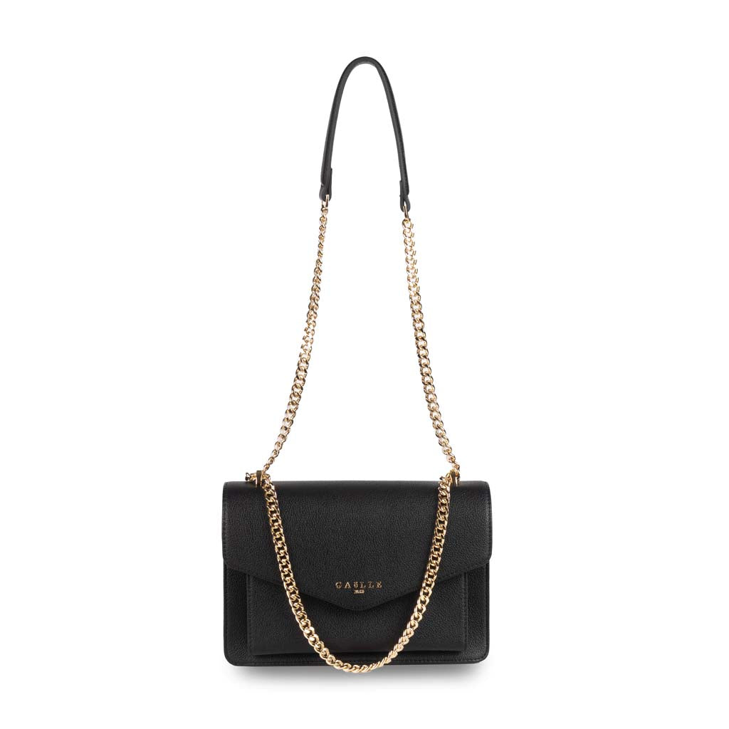 BORSA DONNA GAELLE IN ECOPELLE CON MANICO IN CATENA - COL. NERO