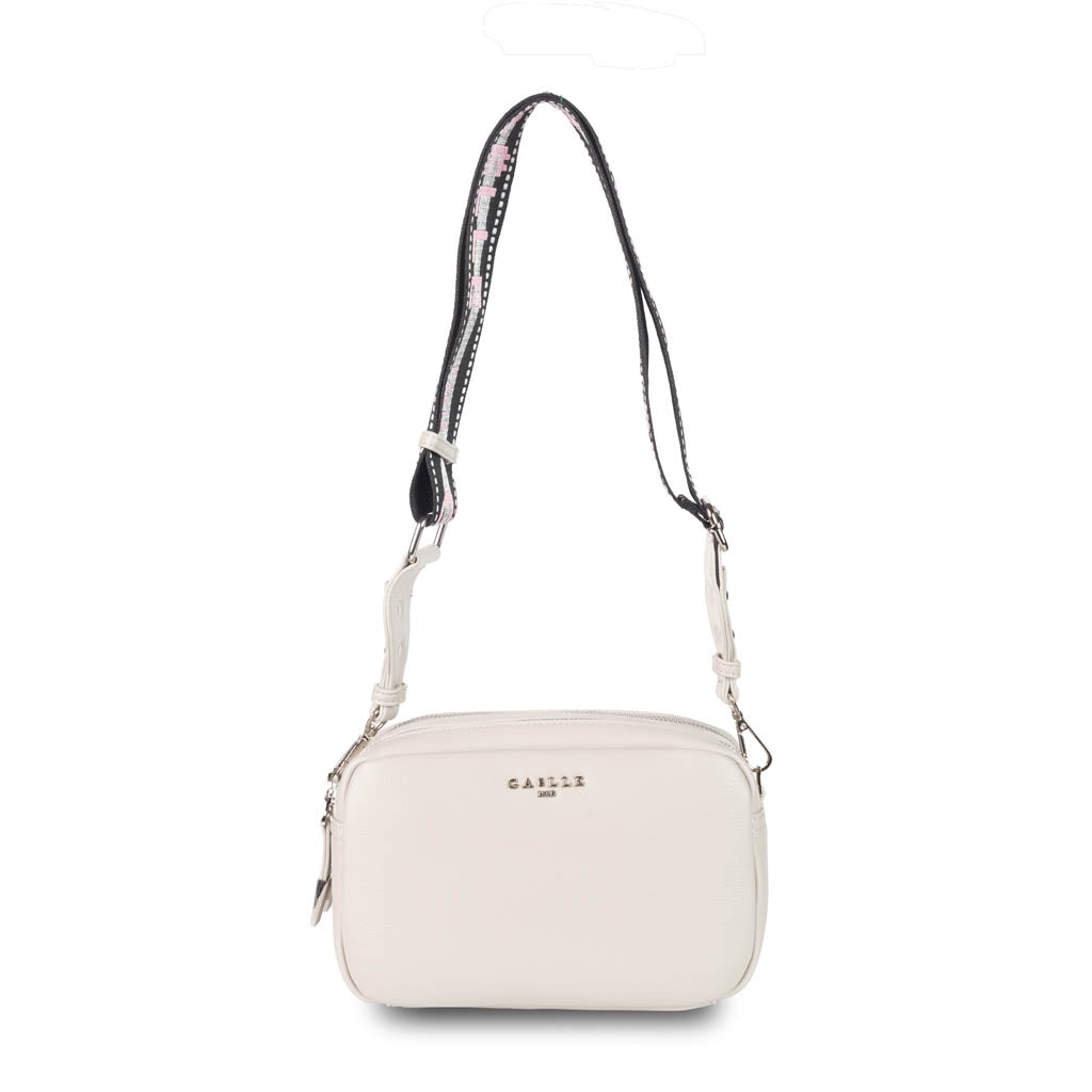 CAMERA BAG DONNA GAELLE IN ECOPELLE CON LOGO - COL. BIANCO