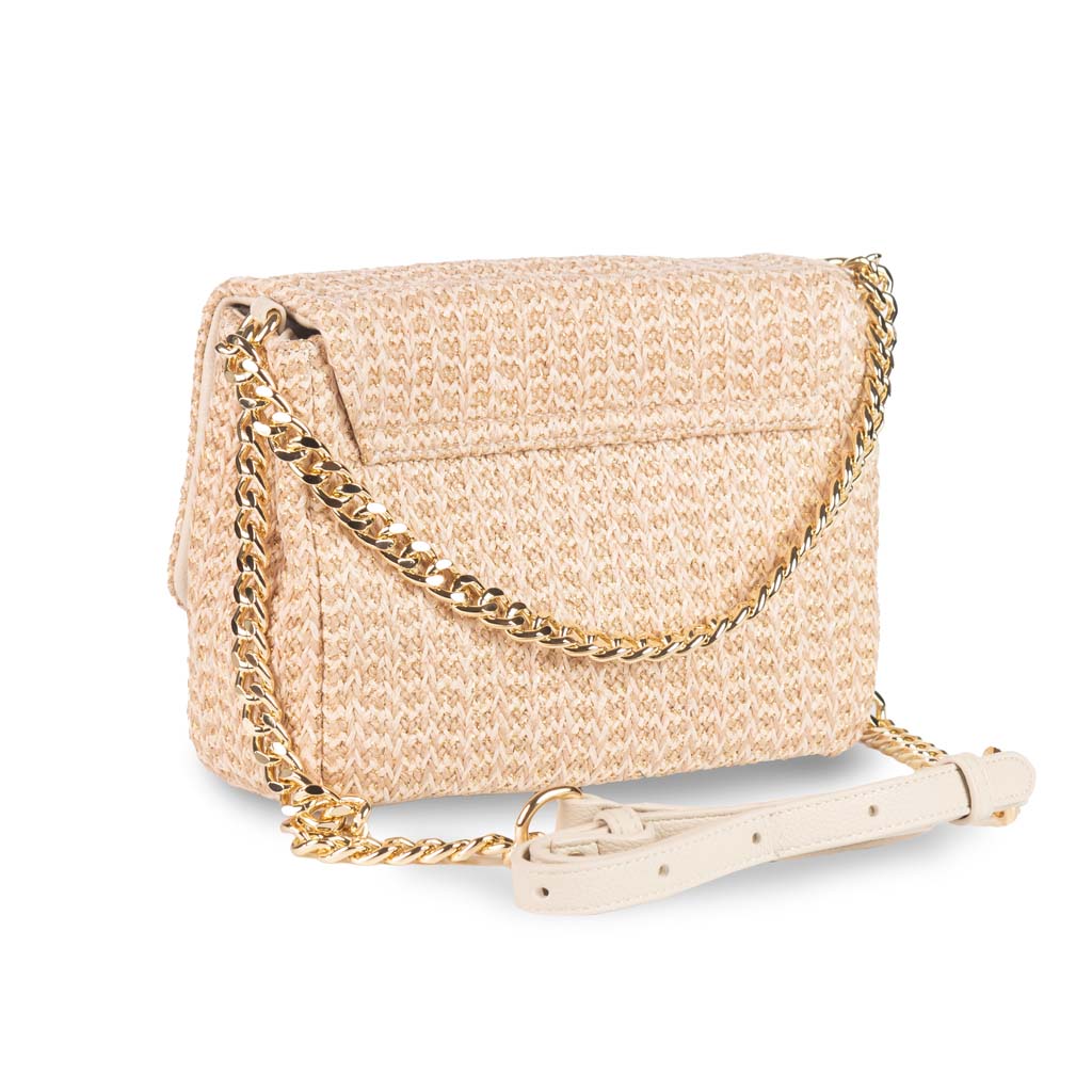 TRACOLLA DONNA GAELLE IN TESSUTO CON MANICO IN CATENA - COL. BEIGE