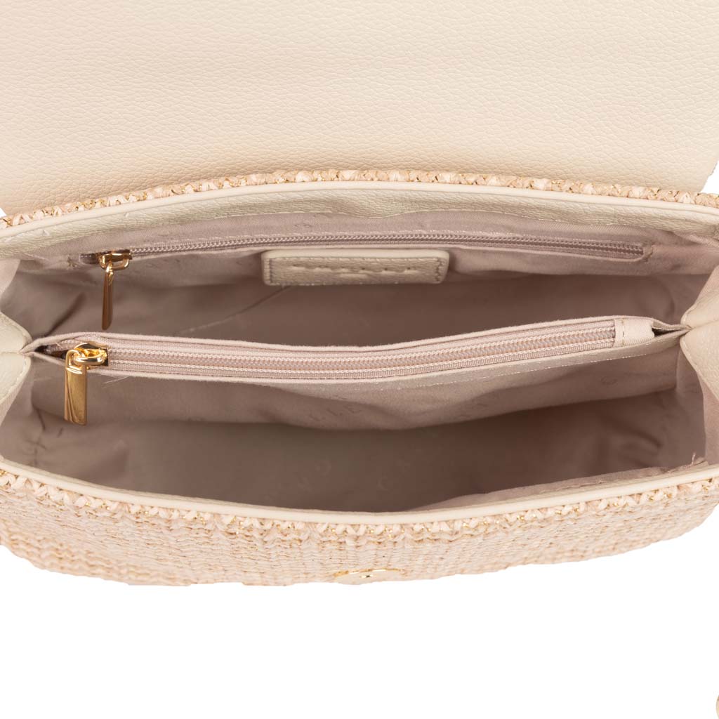 TRACOLLA DONNA GAELLE IN TESSUTO CON MANICO IN CATENA - COL. BEIGE