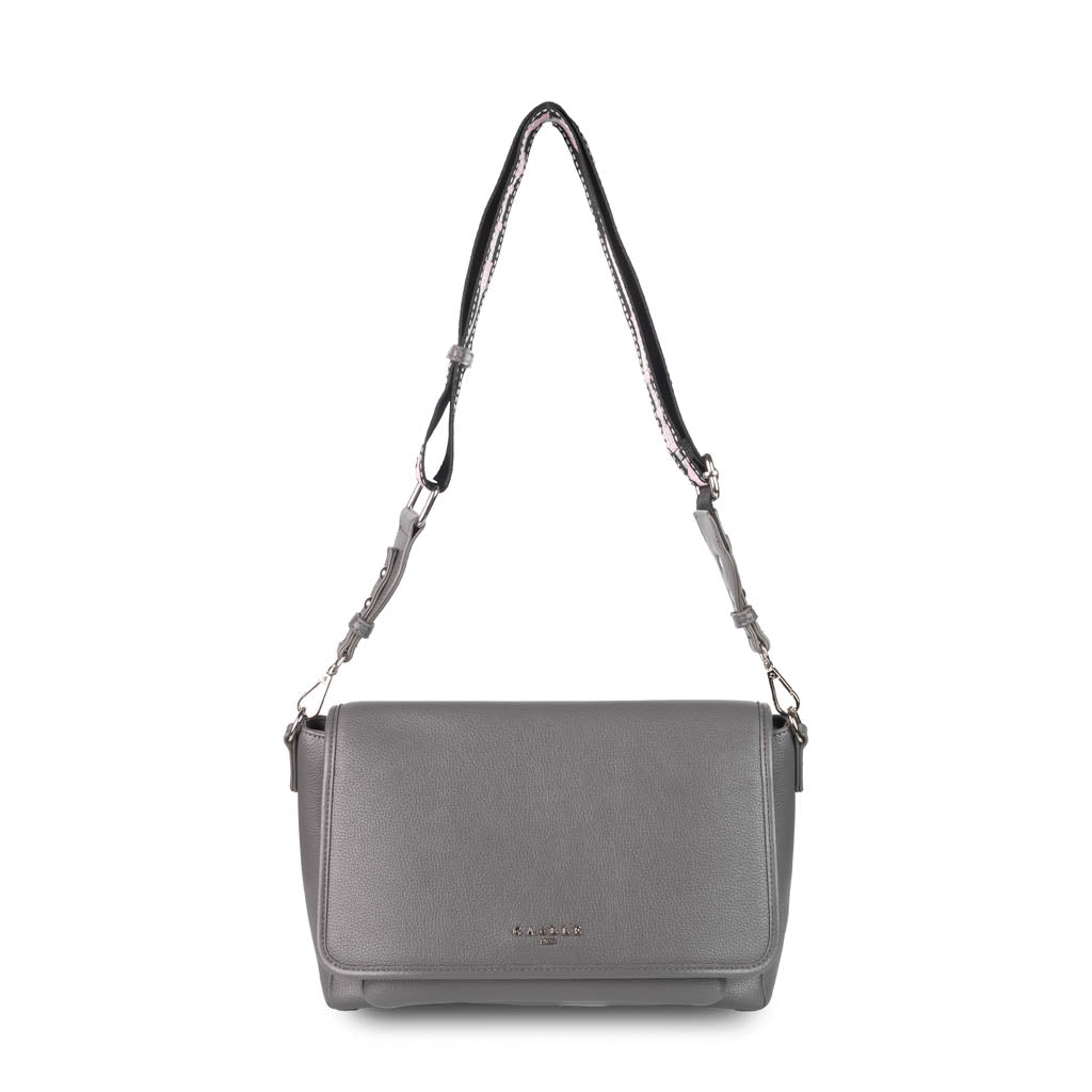 TRACOLLA DONNA GAELLE IN ECOPELLE CHIUSURA CON PATTA - COL. GRIGIO