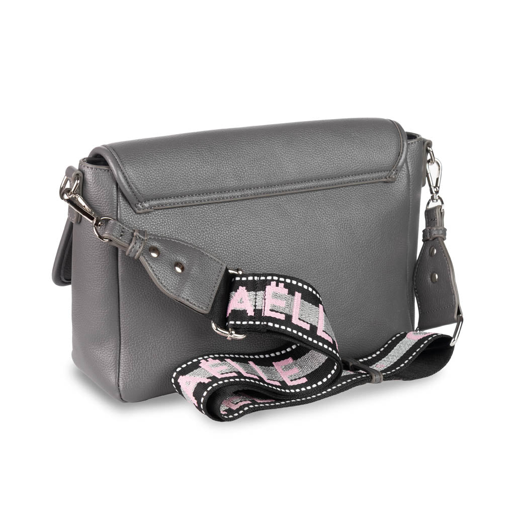 TRACOLLA DONNA GAELLE IN ECOPELLE CHIUSURA CON PATTA - COL. GRIGIO