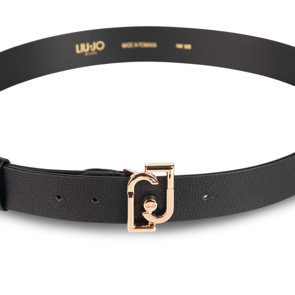 CINTURA DONNA LIU JO CON LOGO LJ - COL. NERO
