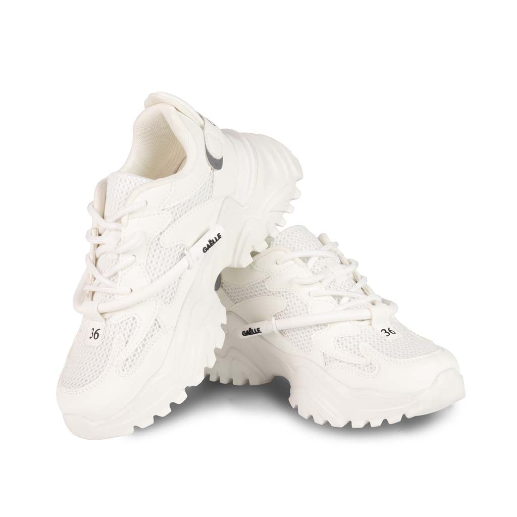 SNEAKERS DONNA GAELLE MOD. "RUNNING" IN MESH - COL. BIANCO