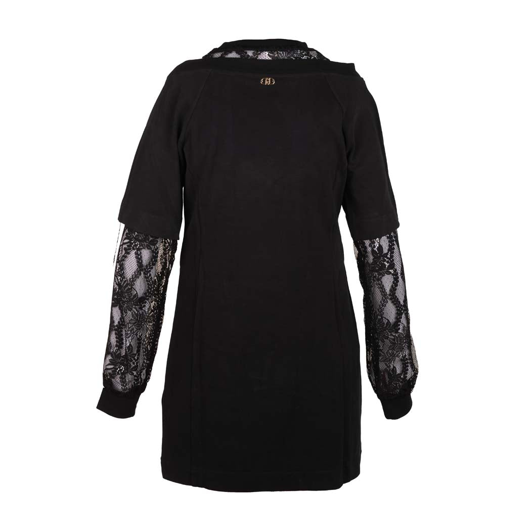 ABITO DONNA LIU JO IN FELPA CON PIZZO - COL. NERO