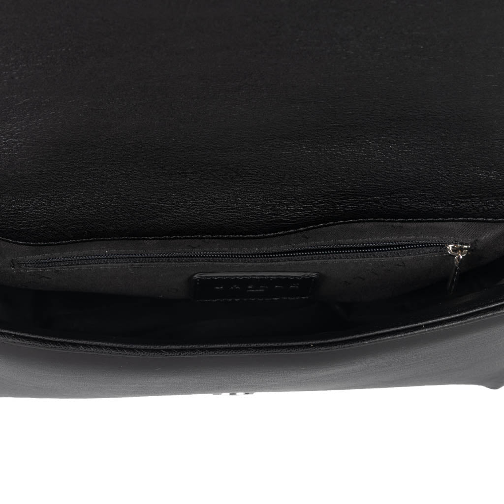 BORSA A SPALLA DONNA GAELLE IN ECOPELLE LOGATA - COL. NERO