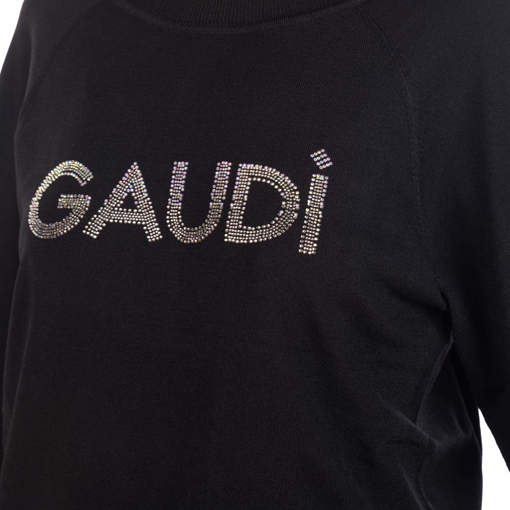 MAGLIA DONNA GAUDI' CON LOGO E STRASS - Colori disponibili: 3