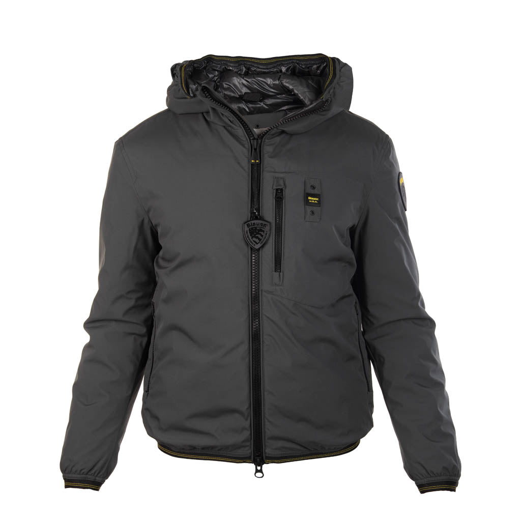 GIUBBOTTO UOMO BLAUER IN NEOPRENE CON CAPPUCCIO - Colori disponibili: 2