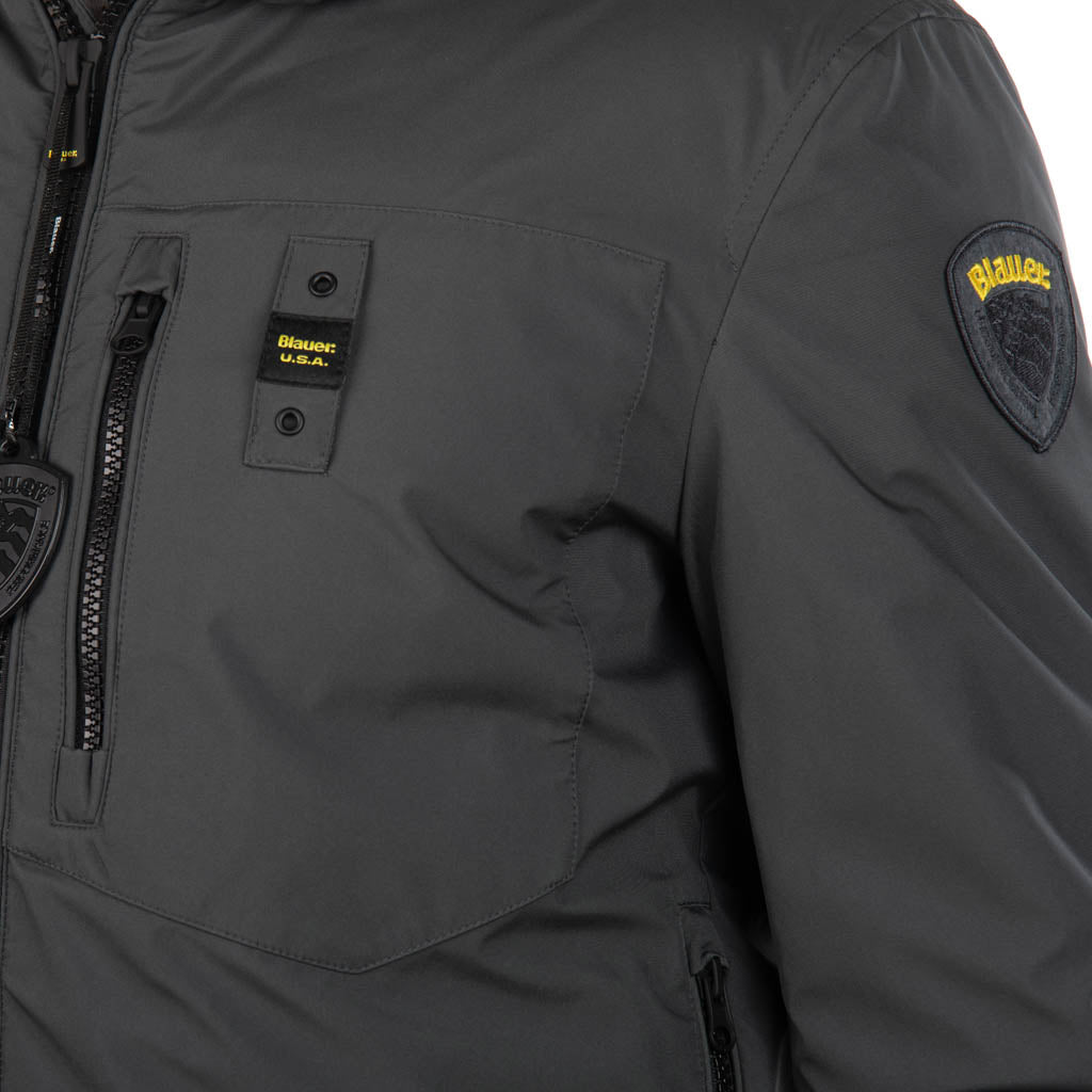 GIUBBOTTO UOMO BLAUER IN NEOPRENE CON CAPPUCCIO - Colori disponibili: 2