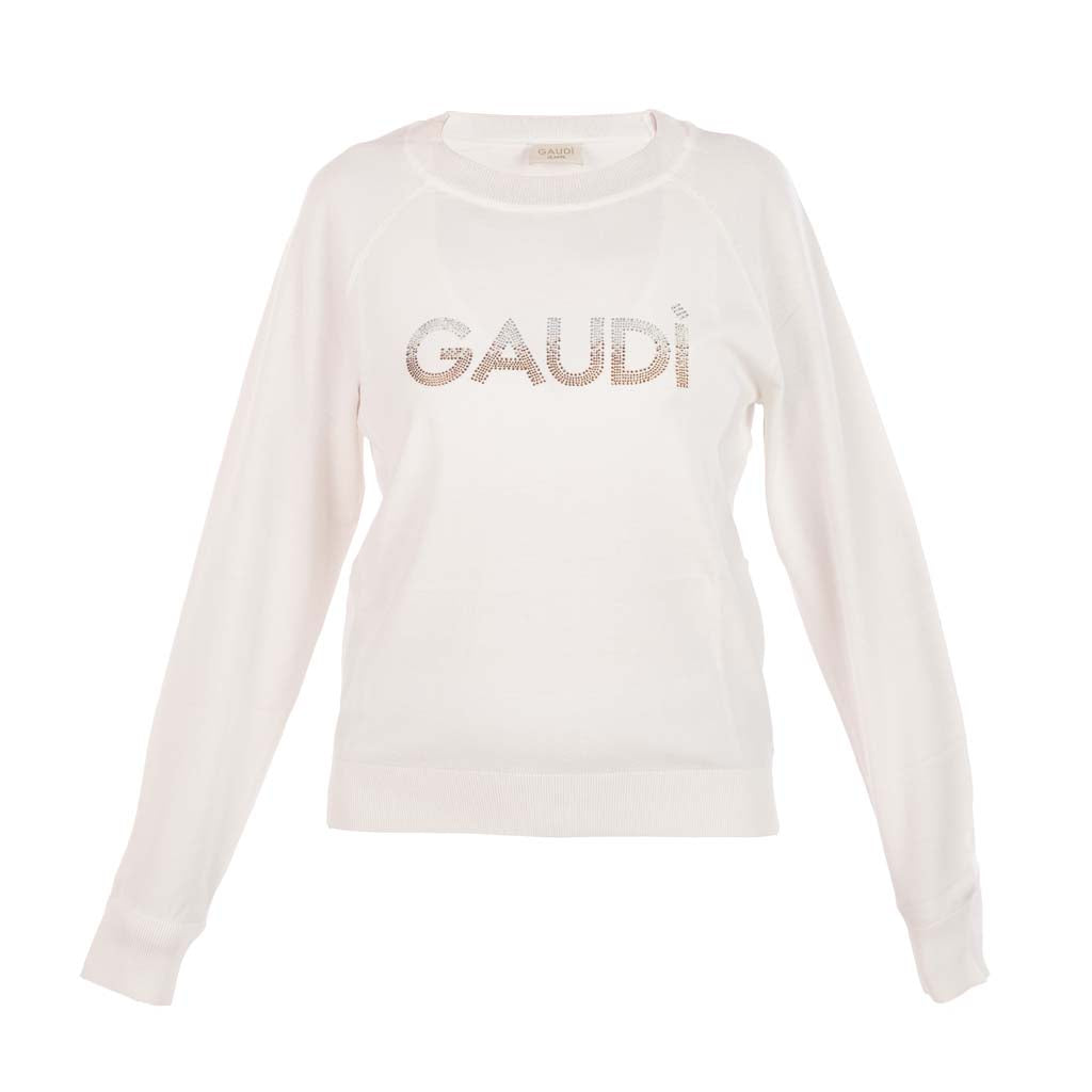 MAGLIA DONNA GAUDI' CON LOGO E STRASS - Colori disponibili: 3