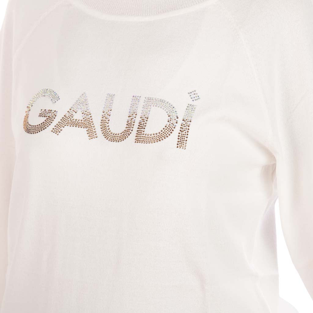 MAGLIA DONNA GAUDI' CON LOGO E STRASS - Colori disponibili: 3