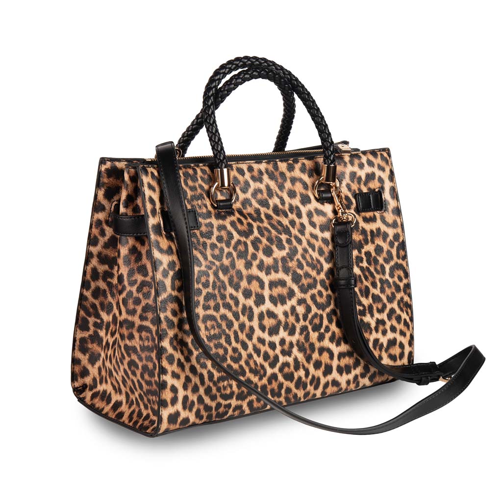 BORSA DONNA LIU JO SATCHEL MEDIA CON CHARM - COL. ANIMALIER
