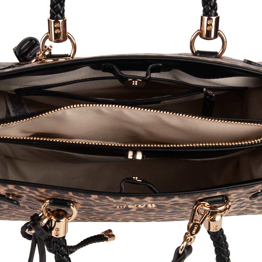 BORSA DONNA LIU JO SATCHEL MEDIA CON CHARM - COL. ANIMALIER