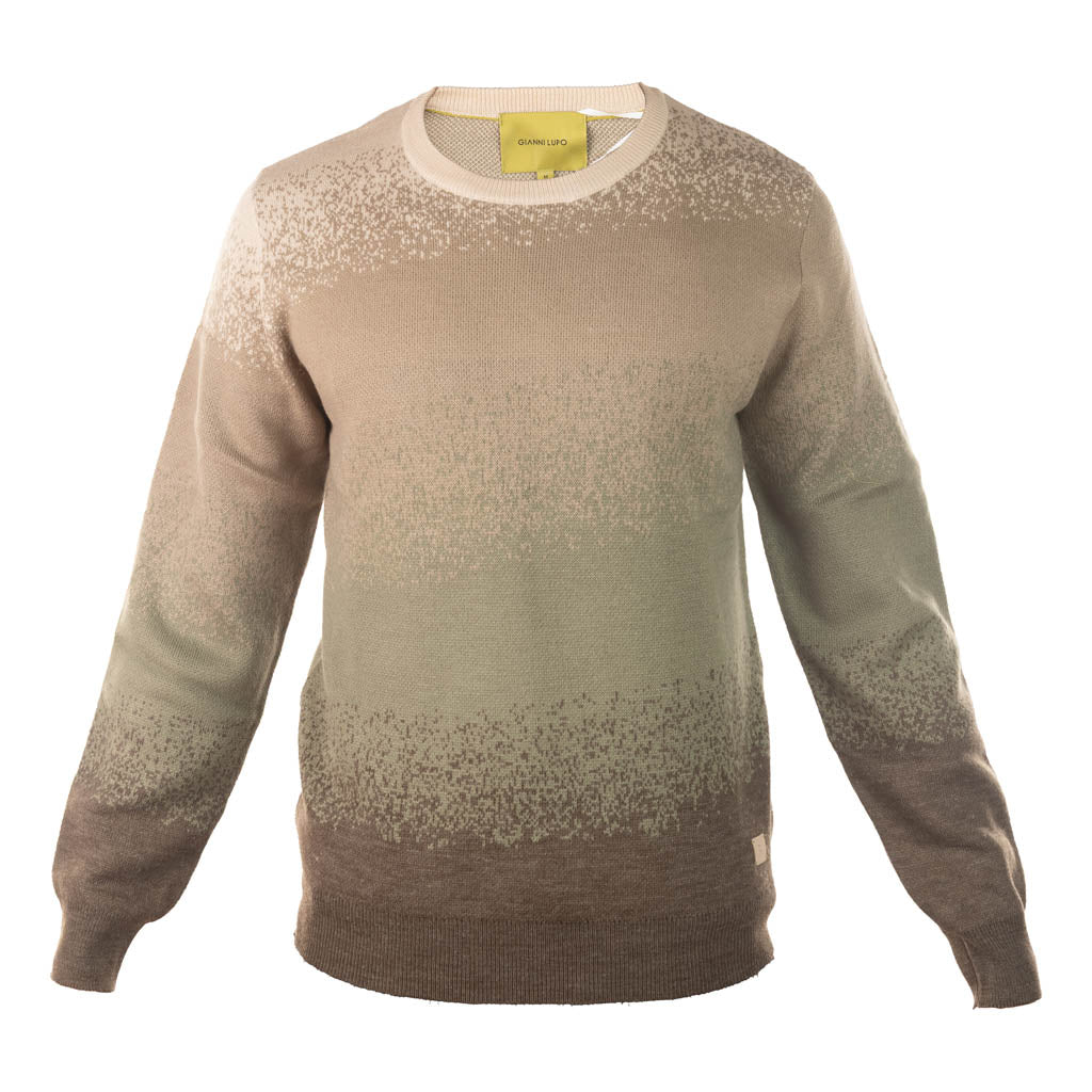 MAGLIONE UOMO GIANNI LUPO GIROCOLLO EFFETTO SFUMATO - COL. FANGO
