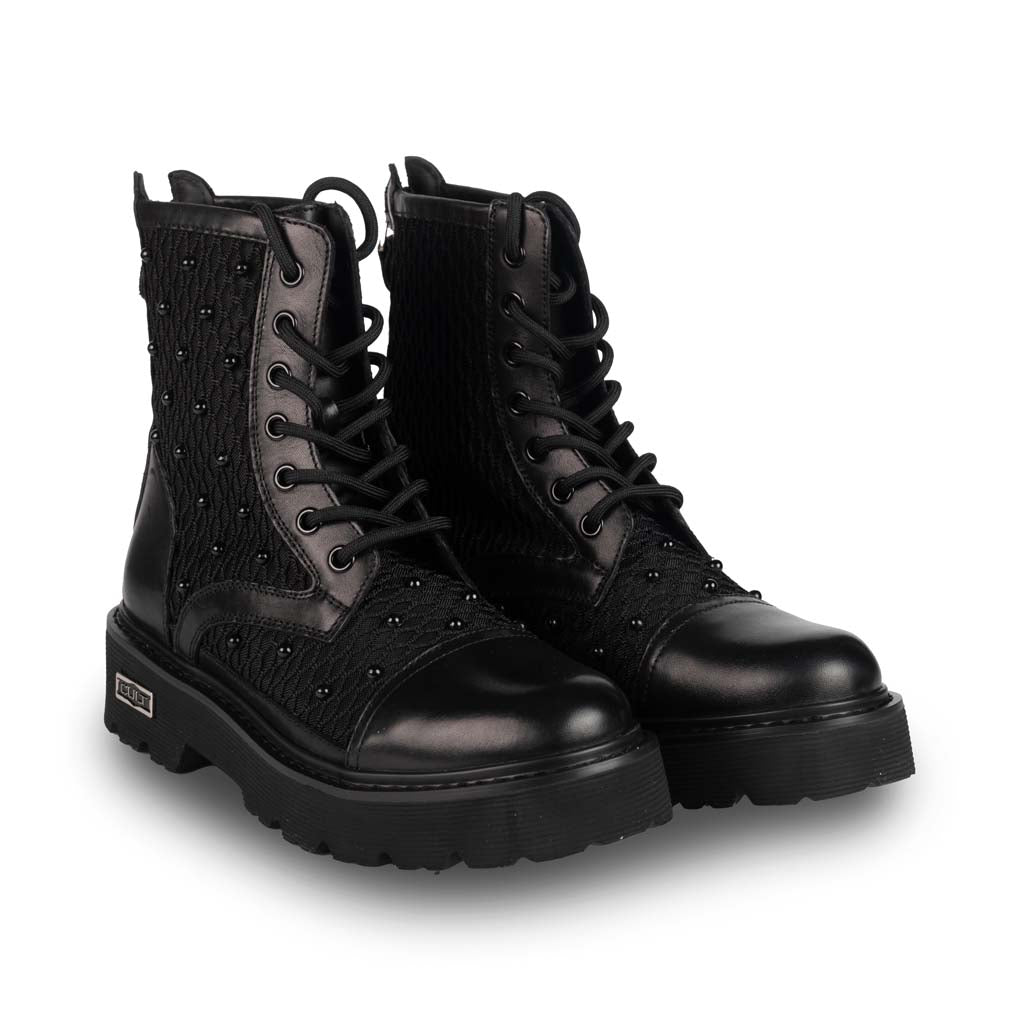 ANFIBIO DONNA CULT MOD. "SLASH" IN PELLE - COL. NERO