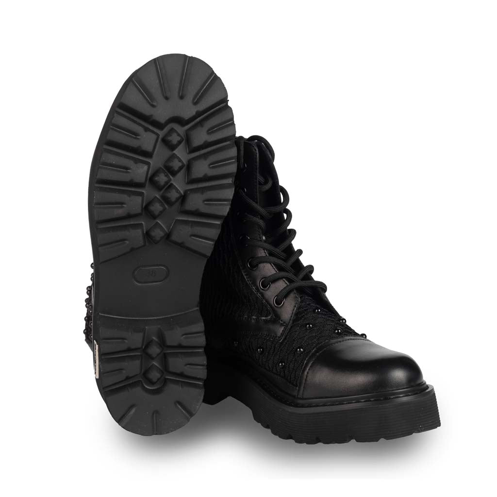 ANFIBIO DONNA CULT MOD. "SLASH" IN PELLE - COL. NERO