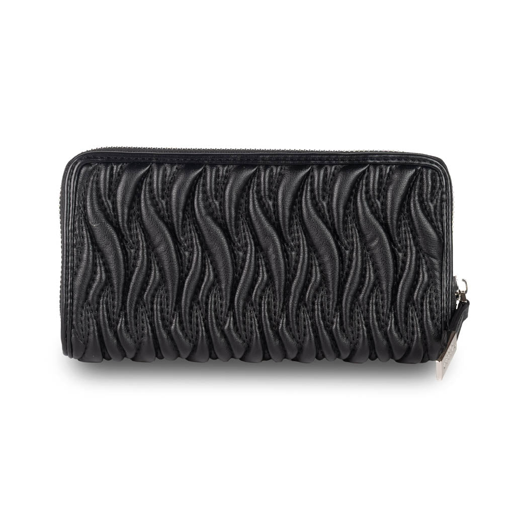 PORTAFOGLIO DONNA GAELLE ZIP AROUND IN ECOPELLE - COL. NERO