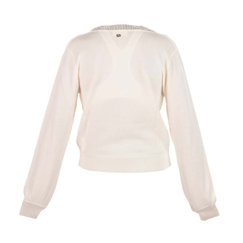 CARDIGAN DONNA GAUDI' IN FILATO CON STRASS - Colori disponibili: 2