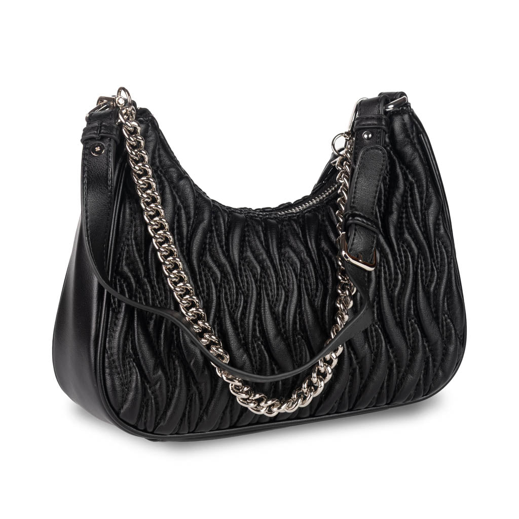 BORSA A SPALLA HOBO DONNA GAELLE IN ECOPELLE PLISSE' - COL. NERO