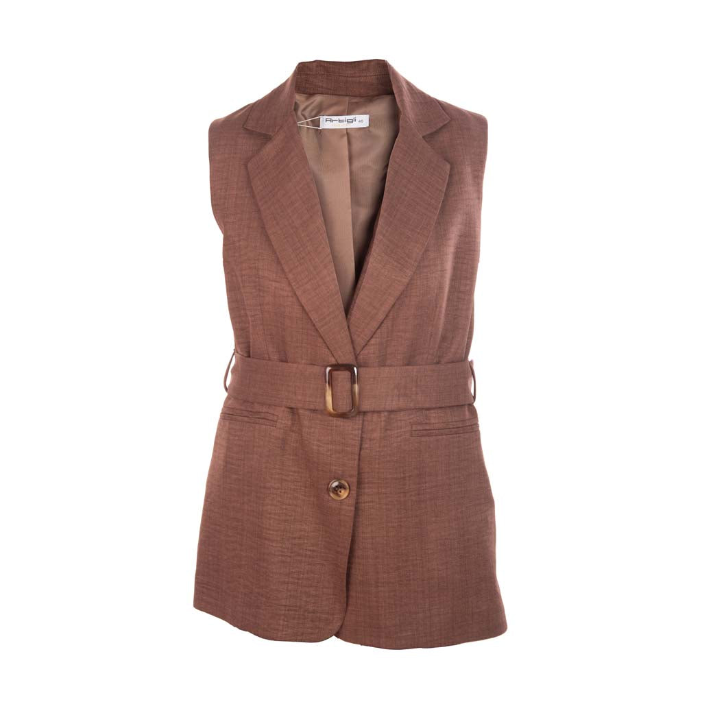 GILET DONNA ARTIGLI CON CINTURA E BOTTONI - Colori disponibili: 2