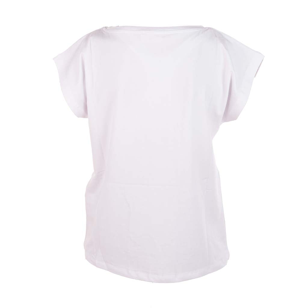 T-SHIRT DONNA GAUDI' CON STAMPA LOGATA LAMINATA - COL. BIANCO