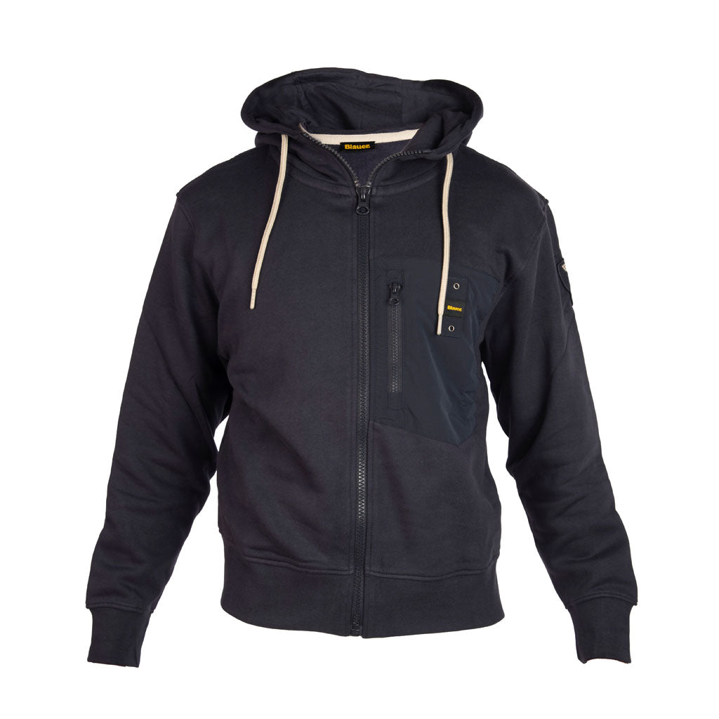 FELPA UOMO BLAUER APERTA CON CAPPUCCIO - Colori disponibili: 2