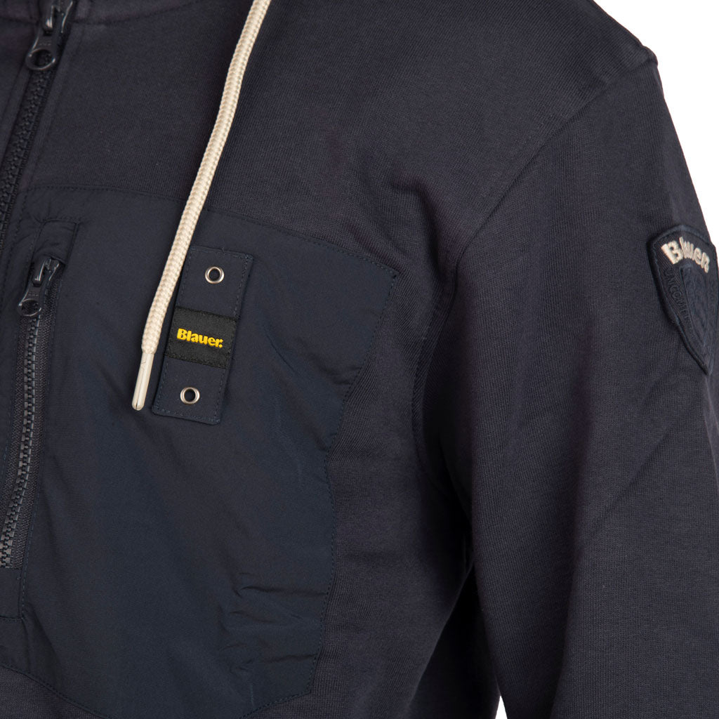 FELPA UOMO BLAUER APERTA CON CAPPUCCIO - Colori disponibili: 2
