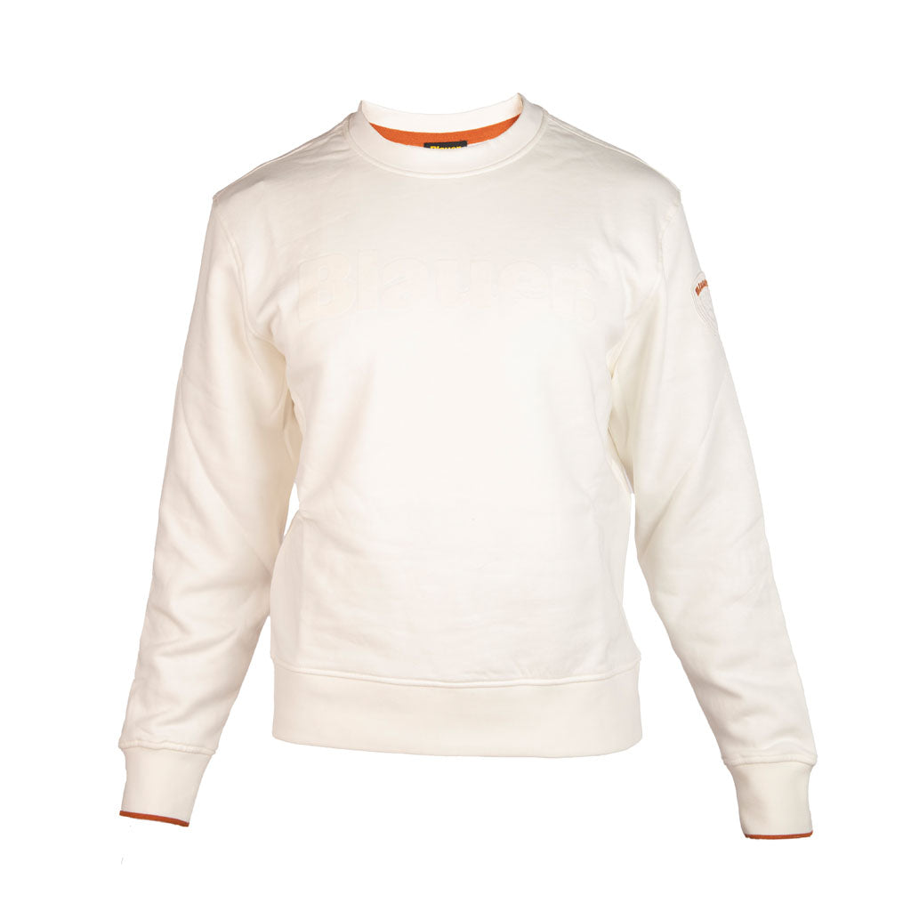 FELPA UOMO BLAUER GIROCOLLO MOD. "CROSBY" CON LOGO IN TONO - Colori disponibili: 2