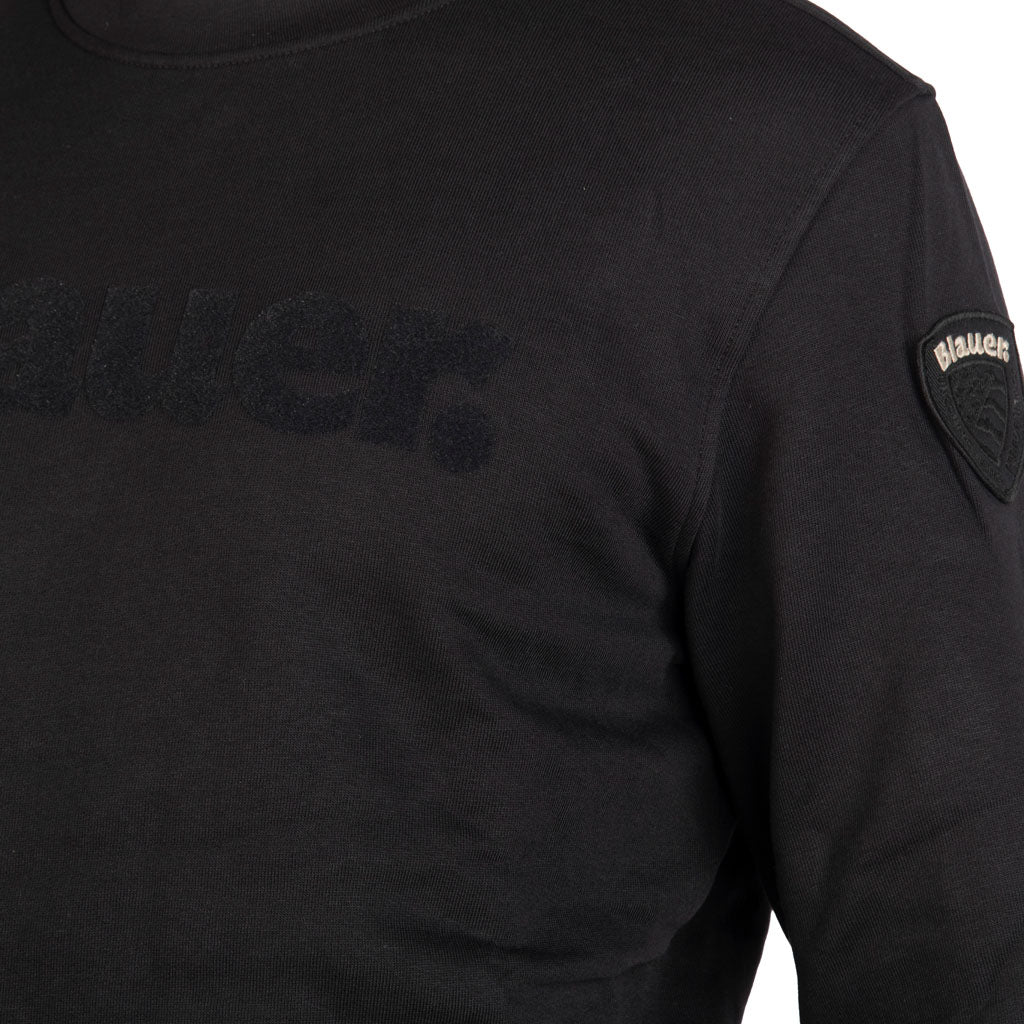 FELPA UOMO BLAUER GIROCOLLO MOD. "CROSBY" CON LOGO IN TONO - Colori disponibili: 2