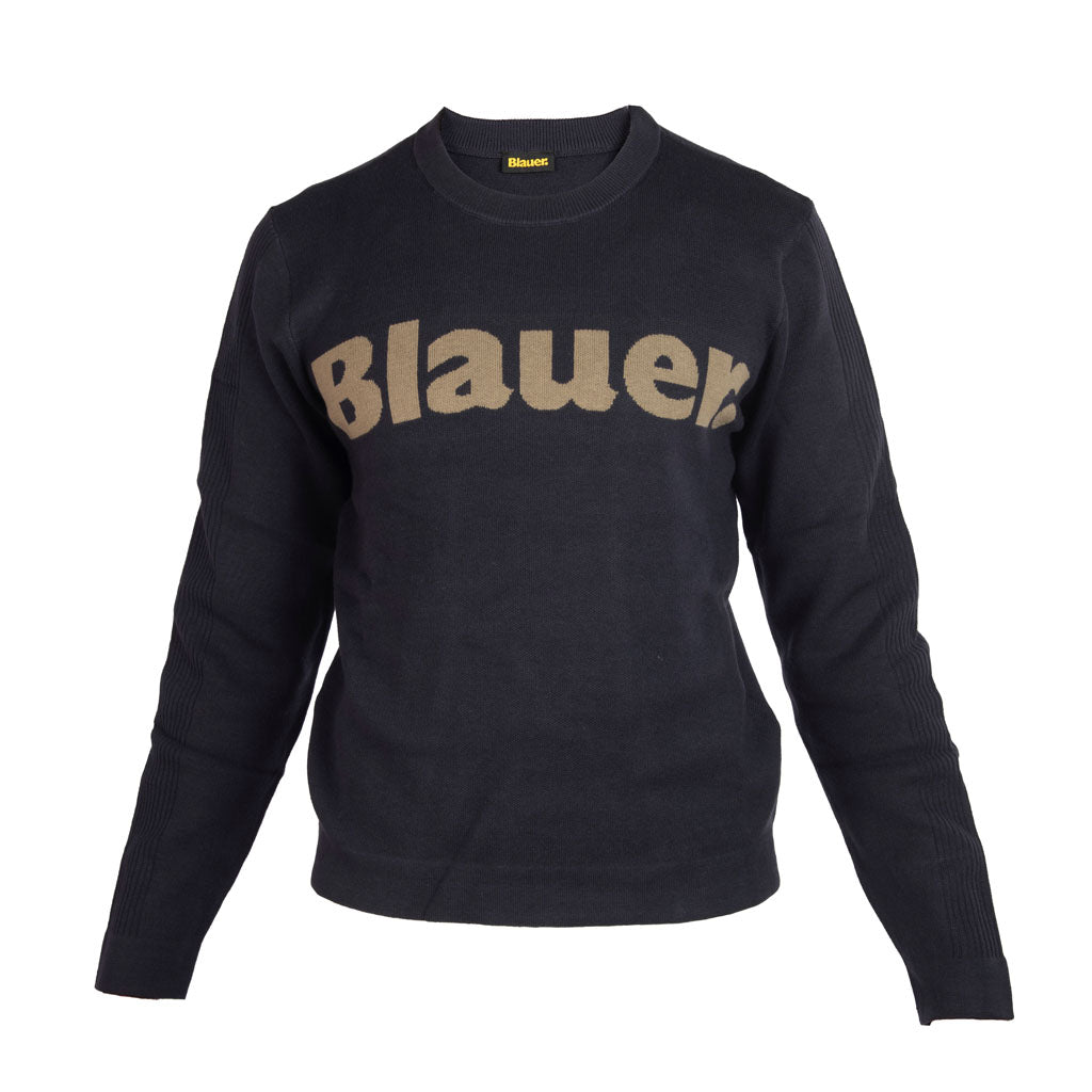 MAGLIA UOMO BLAUER CON COSTINE E LOGO MOD. "ALLEYNE" - Colori disponibili: 2