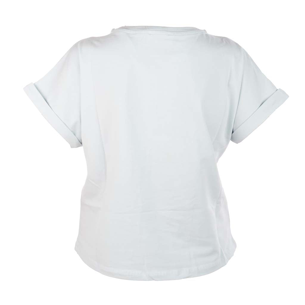T-SHIRT DONNA GAUDI' IN COTONE CON LOGO FRONTALE - COL. NANTUCKET BREEZE
