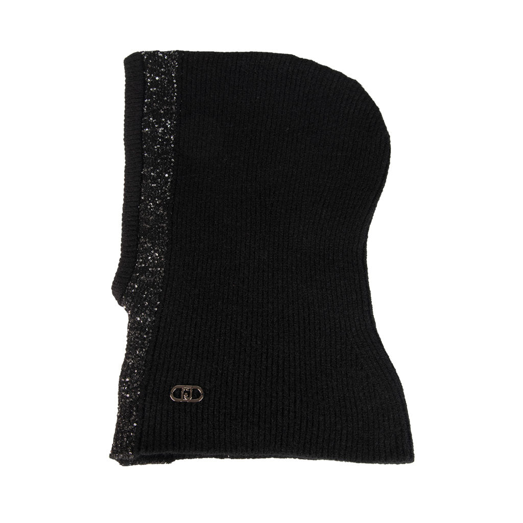 BALACLAVA DONNA LIU JO CON LOGO E PAILLETTES - COL. NERO