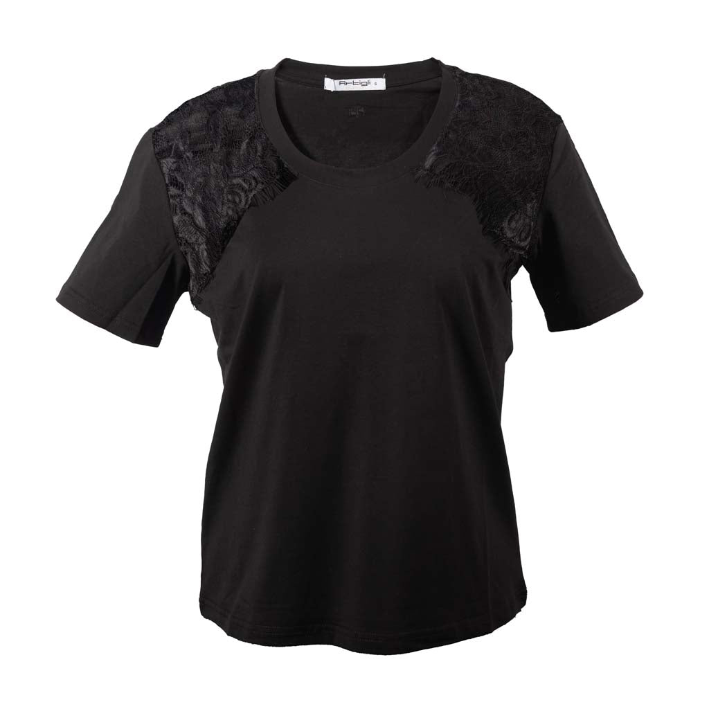 T-SHIRT DONNA ARTIGLI CON INSERTI IN PIZZO - Colori disponibili: 2