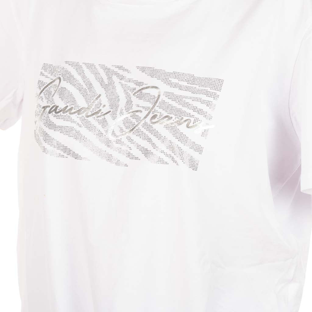 T-SHIRT DONNA GAUDI' CON STAMPA E NODO AL FONDO - Colori disponibili: 2