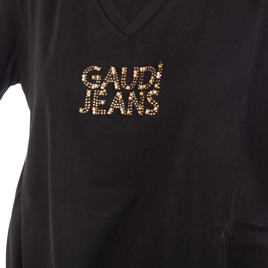 T-SHIRT DONNA GAUDI' CON SCOLLO A V E NODO - Colori disponibili: 2
