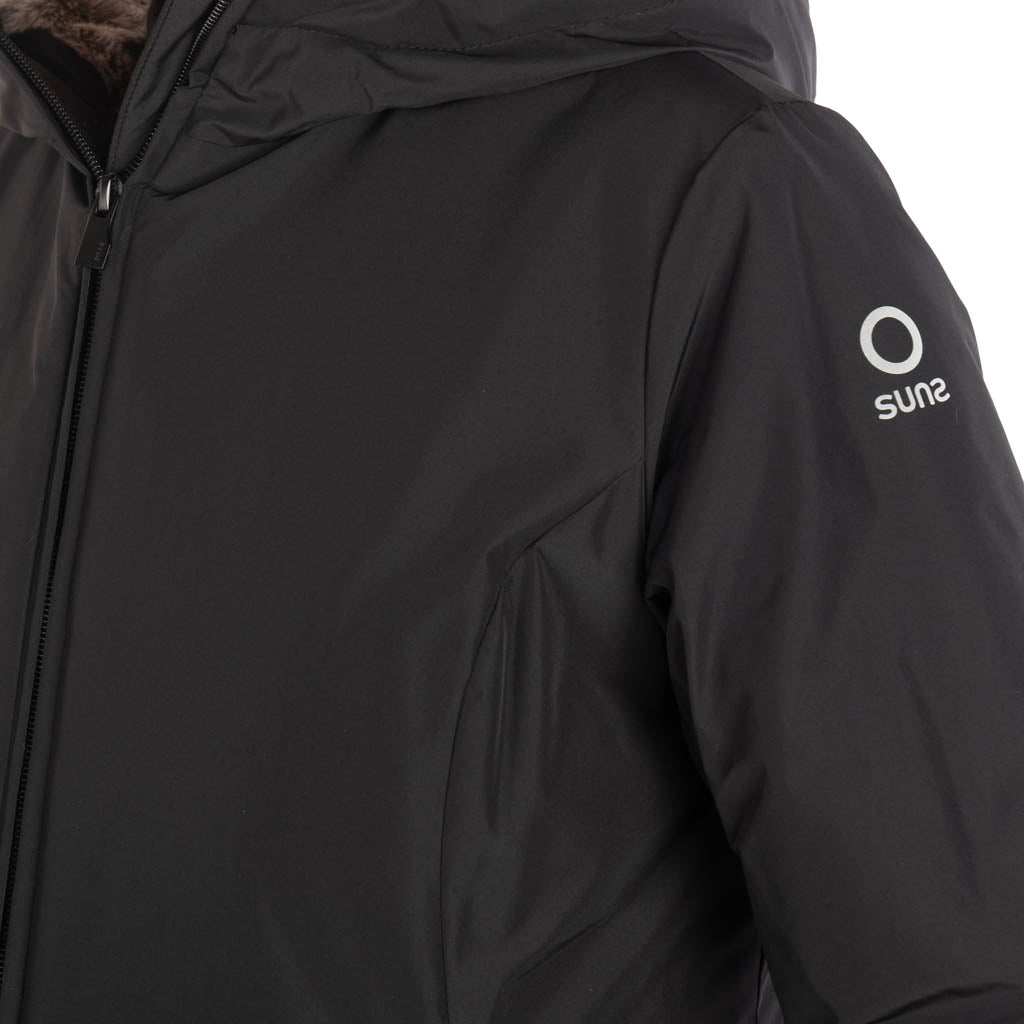 PARKA LUNGO DONNA SUNS MOD. "MARMOLADA" CON ECOPELLICCIA INTERNA - Colori disponibili: 2