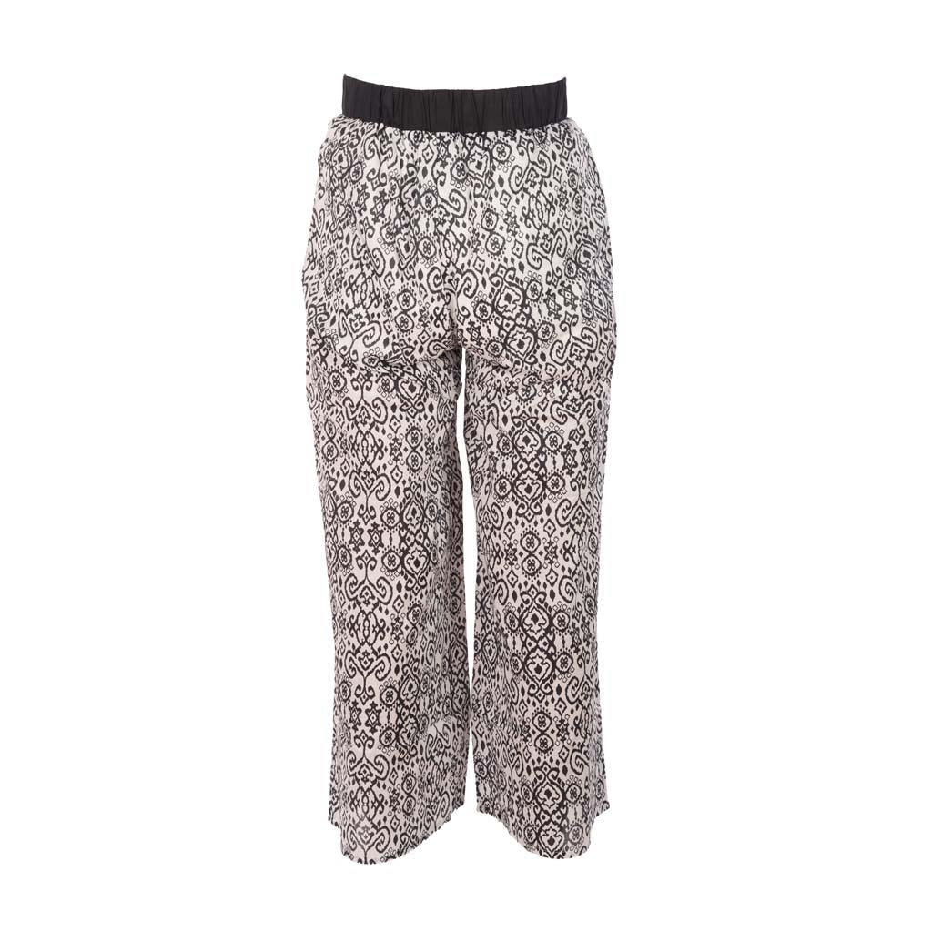 PANTALONI DONNA GAUDI' IN MUSSOLA DI COTONE STAMPATA - COL. BIANCO / NERO