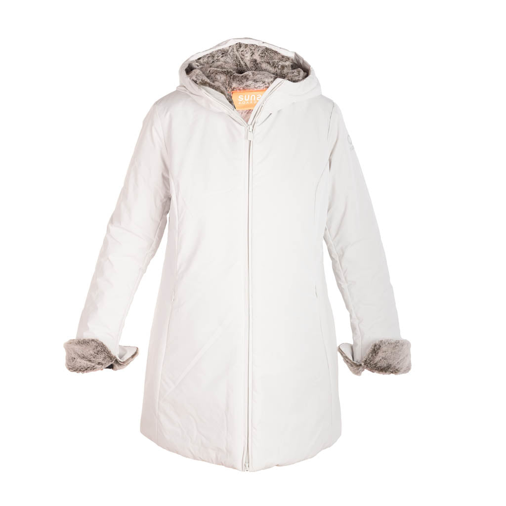 PARKA LUNGO DONNA SUNS MOD. "MARMOLADA" CON ECOPELLICCIA INTERNA - Colori disponibili: 2