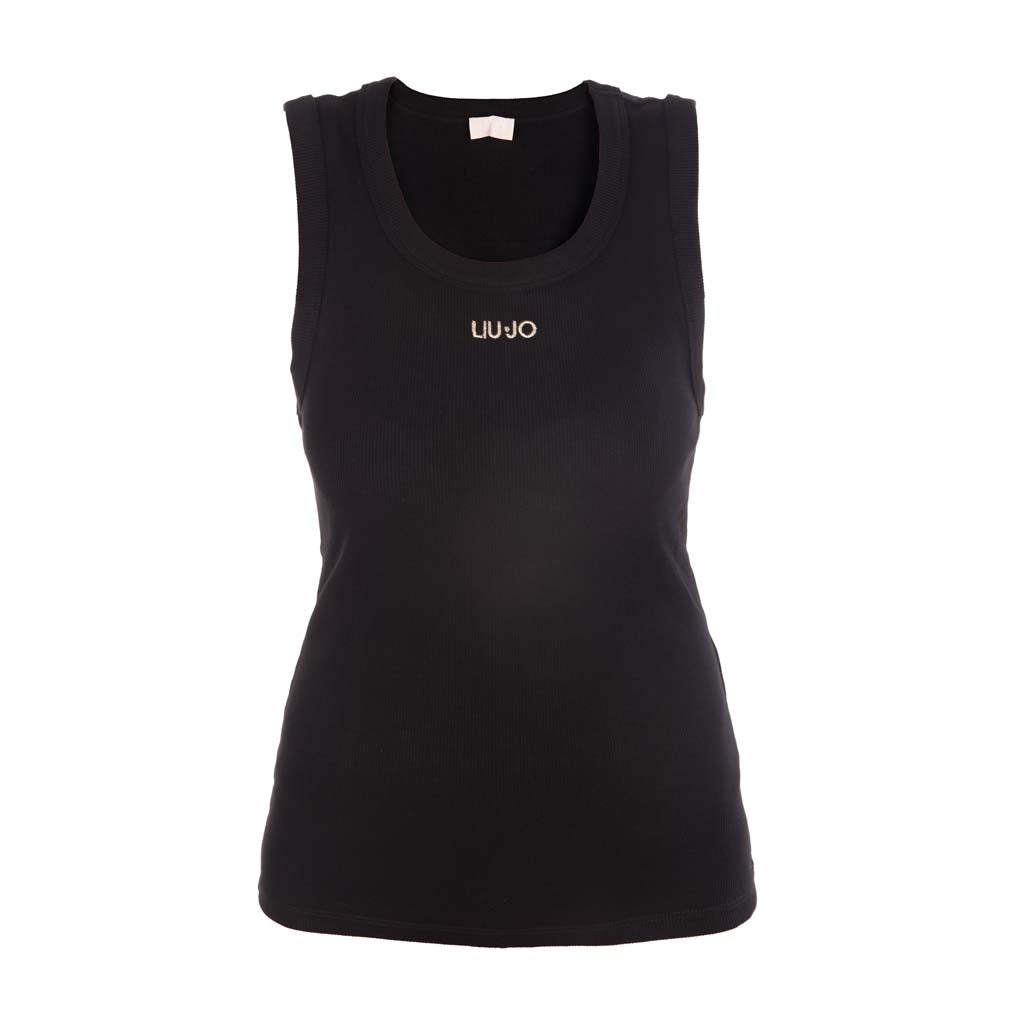 TOP DONNA LIU JO A COSTINE CON LOGO - Colori disponibili: 2