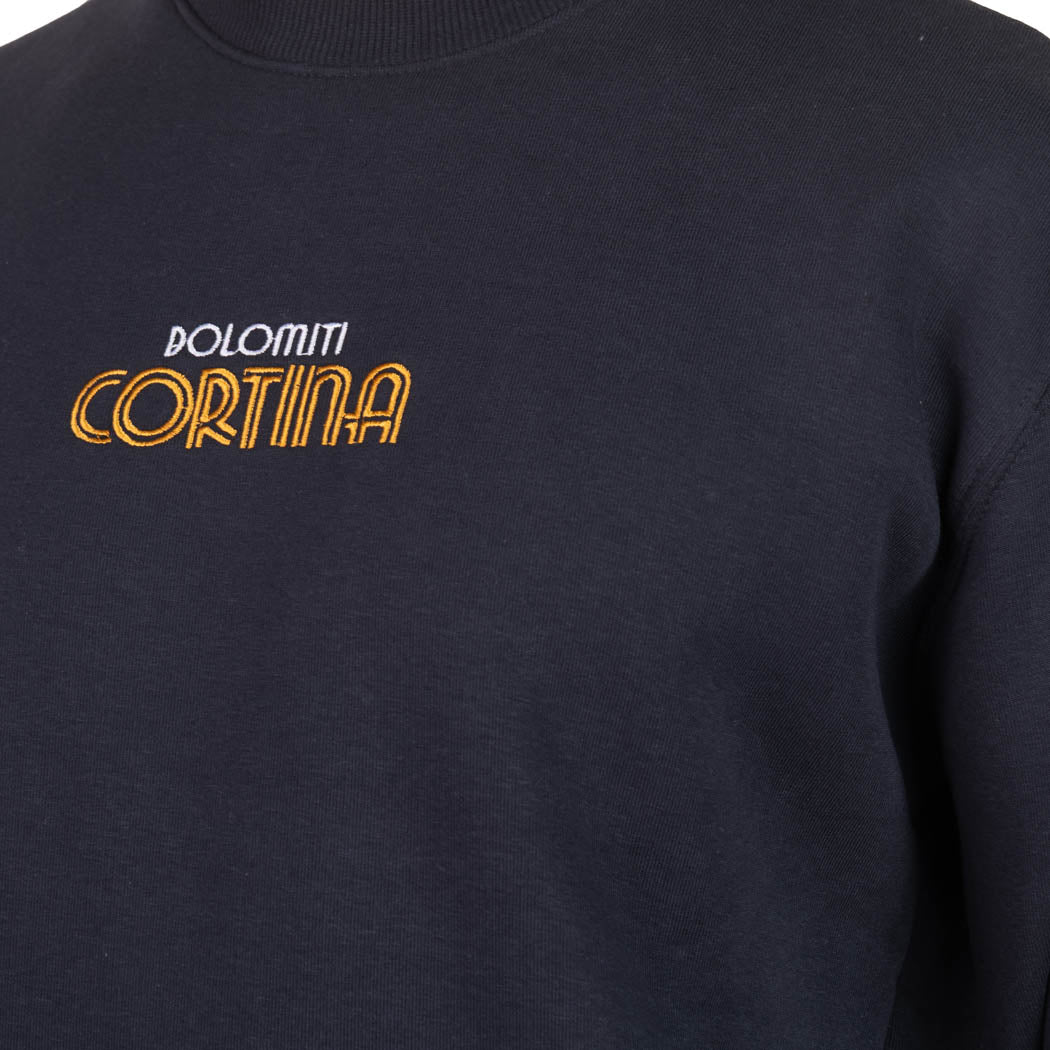 FELPA UOMO BERNA CON STAMPA "CORTINA" - COL. BLU