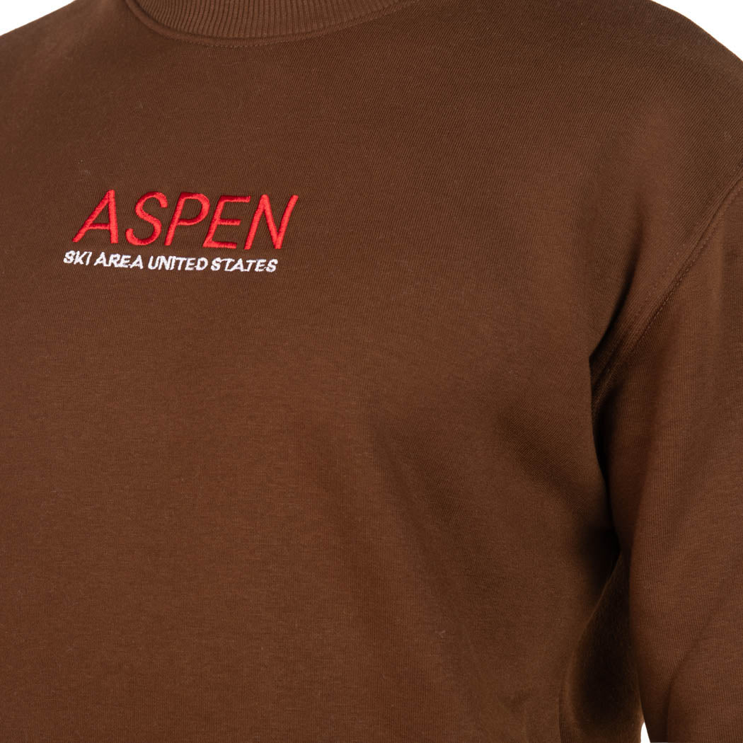 FELPA UOMO BERNA CON STAMPA "ASPEN" - COL. CIOCCOLATO