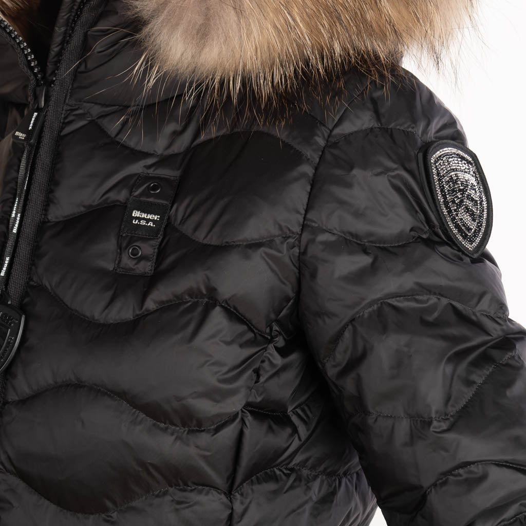 PIUMINO DONNA BLAUER CON BORDO IN PELLICCIA MOD. "ALDIE" - Colori disponibili: 2