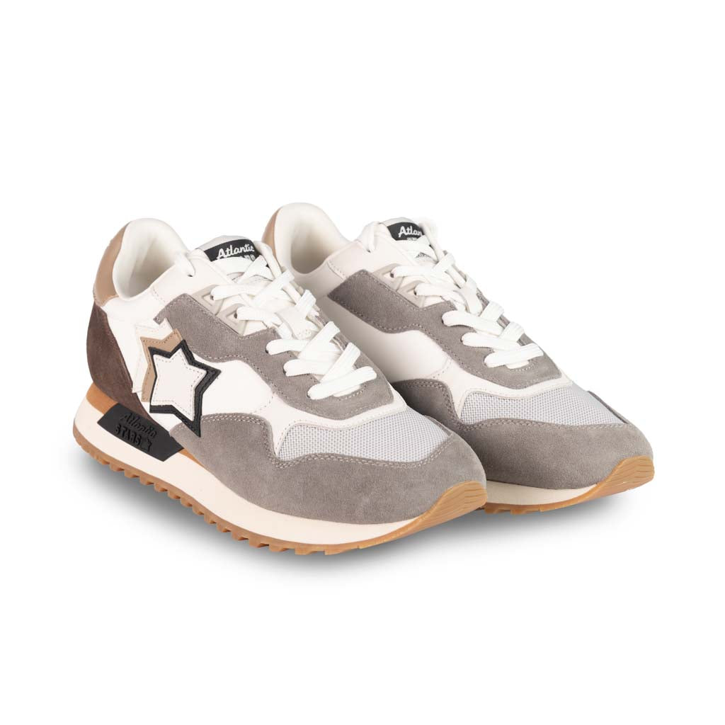SNEAKERS UOMO ATLANTIC STARS MOD. "DRACO" - COL. BORDEAUX / GRIGIO