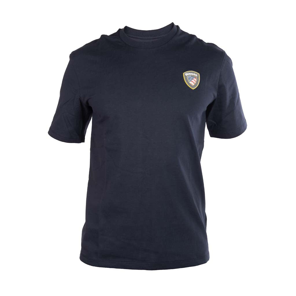 T-SHIRT UOMO BLAUER IN COTONE CON SCUDO LOGATO - Colori disponibili: 4