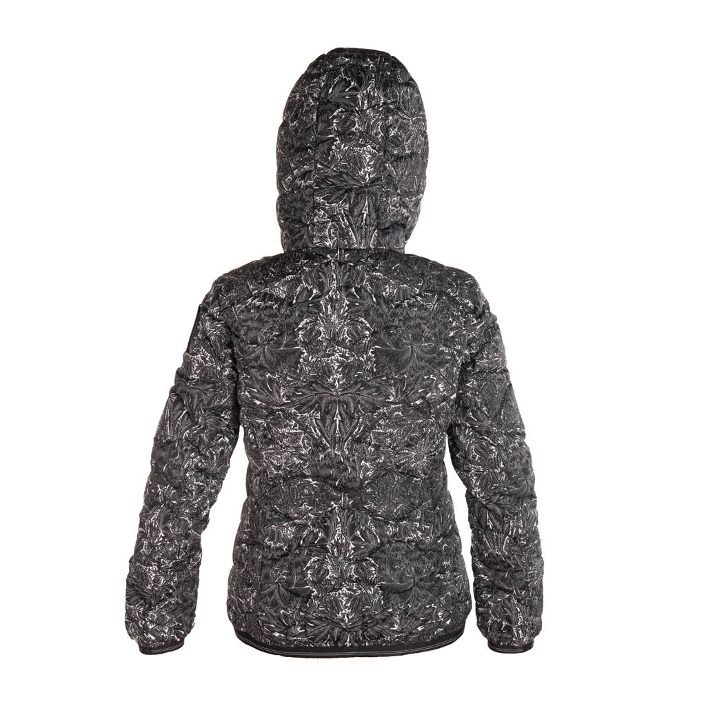 PIUMINO DONNA BLAUER A ONDE MOD. "CAMELIA" CON FANTASIA FLOREALE - COL. NERO