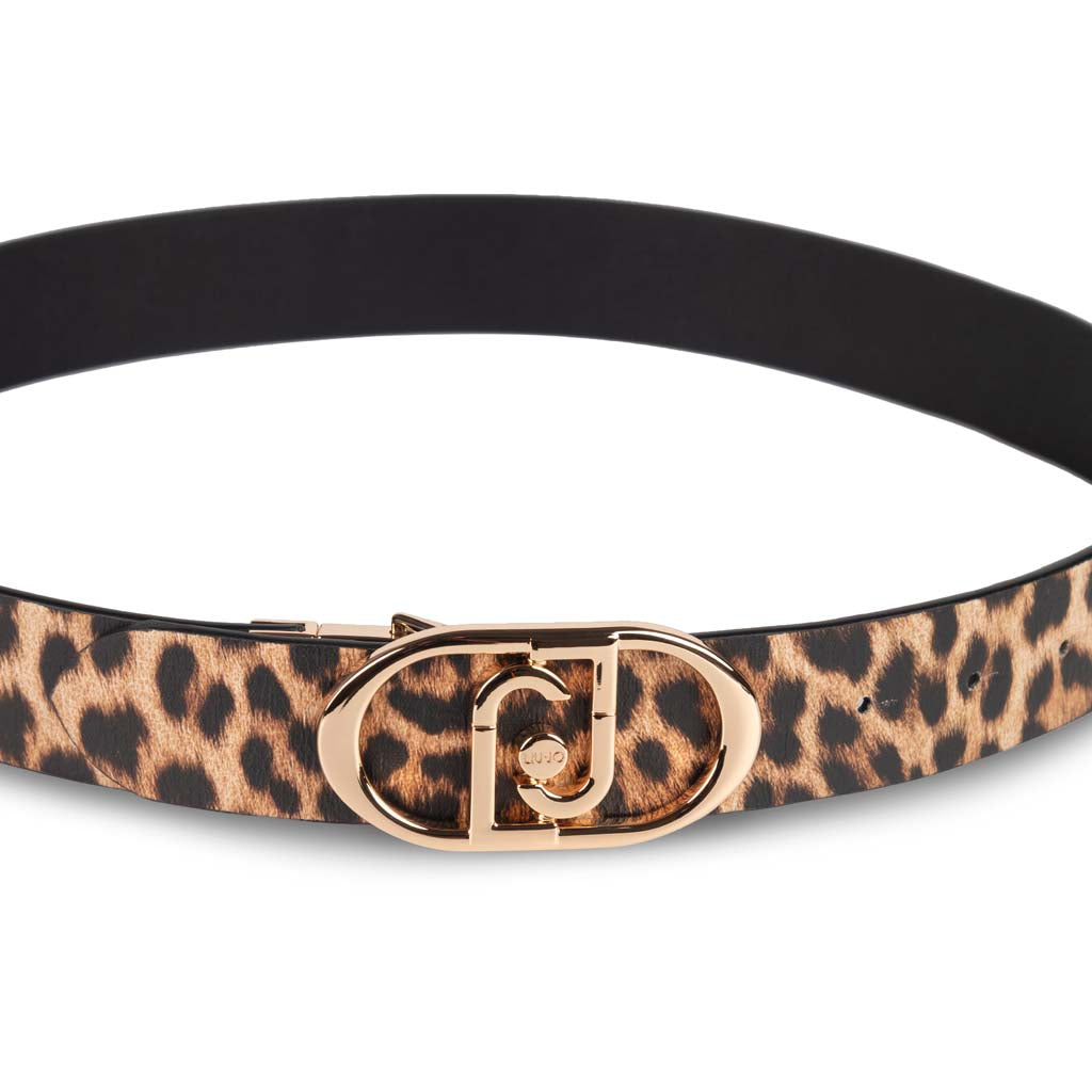 CINTURA DONNA LIU JO REVERSIBILE - COL. NERO / ANIMALIER